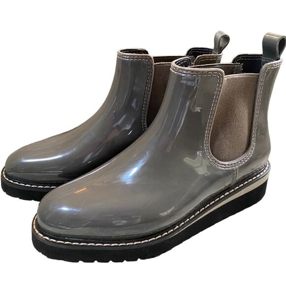 👍🥳 COUGAR  KENSINGTON GREY-BROWN PATENT EUC ANKLE BOOTS (6) - Picture 5 of 10